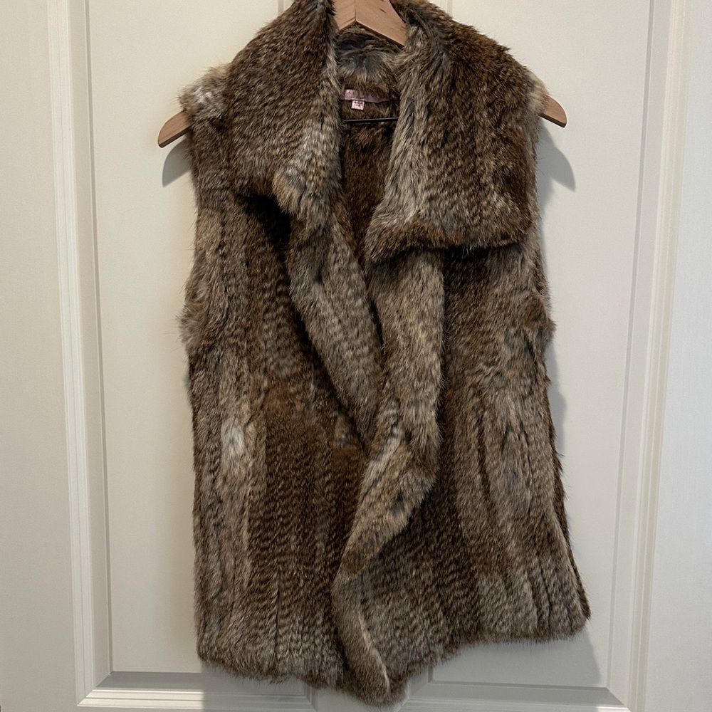 Calypso St. Barth Luxurious Brown Rabbit Fur Vest